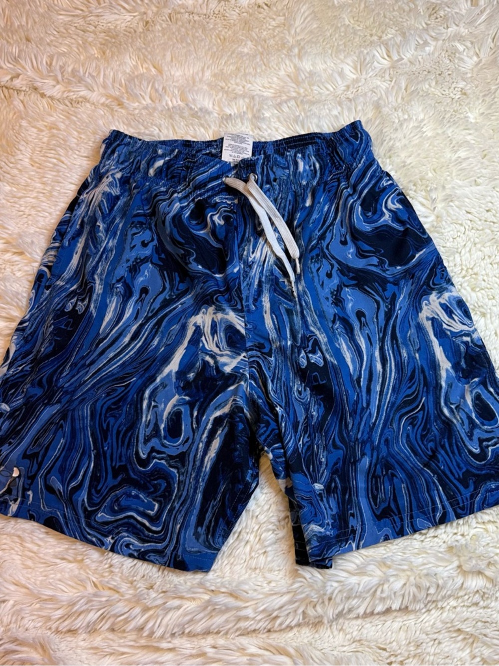 Under Armour Men's small Blue Marble Hybrid Shorts no liner 7” inseam